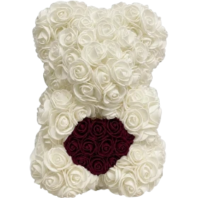 Rosenbär 25cm – Creme – Herz