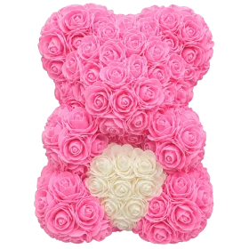 Rosenbär 25cm – Rosa Pink – Herz