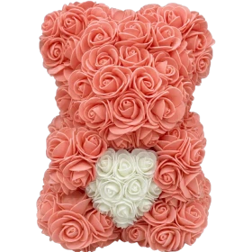 Rosenbär 25cm – Altrosa – Herz