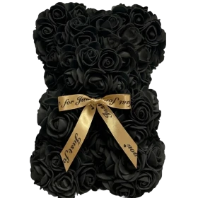 Rosenbär 25cm – Schwarz Gold