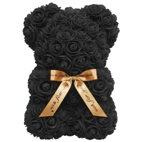 Rosenbär 25cm – Schwarz Gold