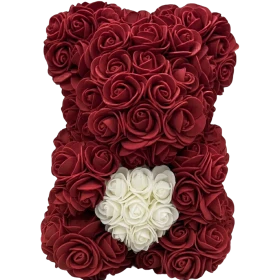 Rosenbär 25cm - Bordeaux - Herz