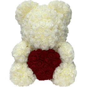 Rosenbär 40cm - Creme /  Bordeaux