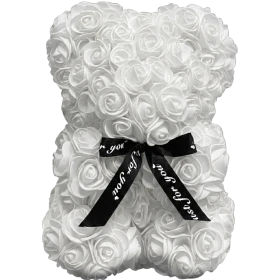 Rosenbär 25cm – Weiss