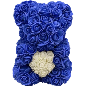Rosenbär 25cm - Dunkelblau - Herz