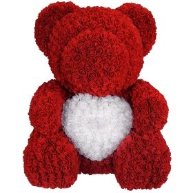 Rosenbär 70cm - Rot - Herz