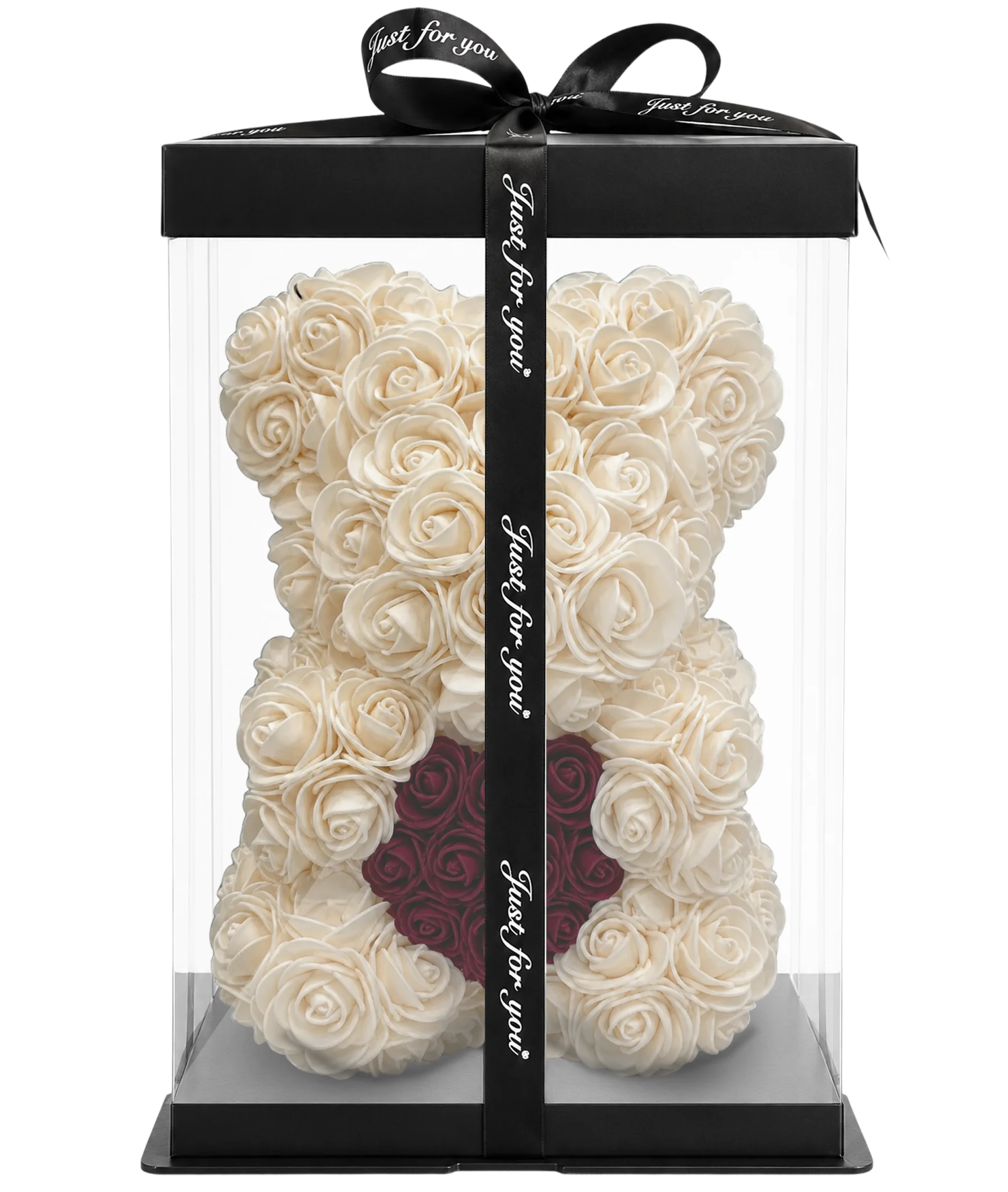 Rosenbär 25cm – Creme – Herz