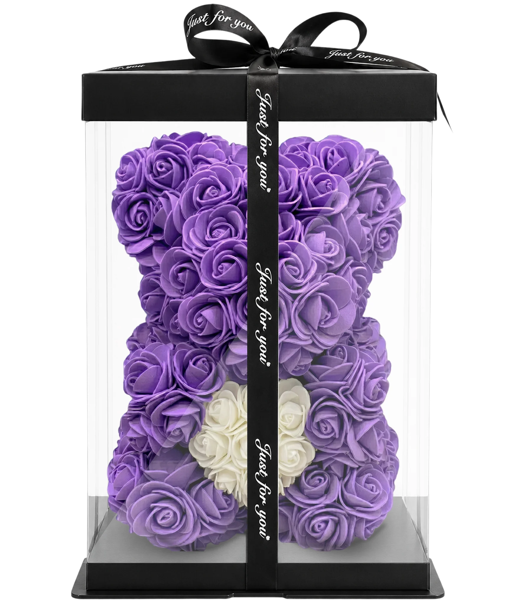 Rosenbär 25cm – Violett – Herz