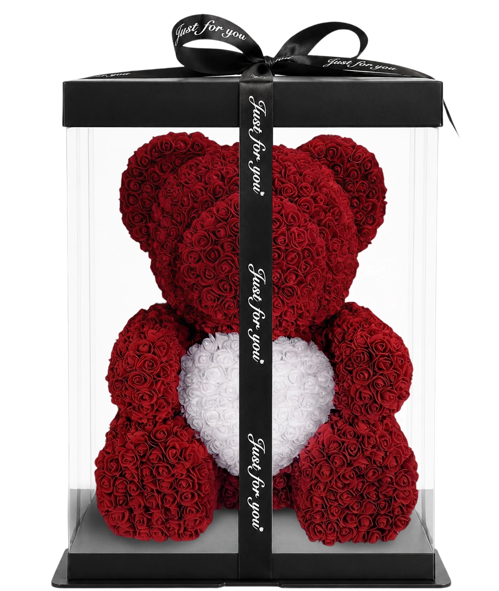 Rosenbär 70cm - Bordeaux - Herz