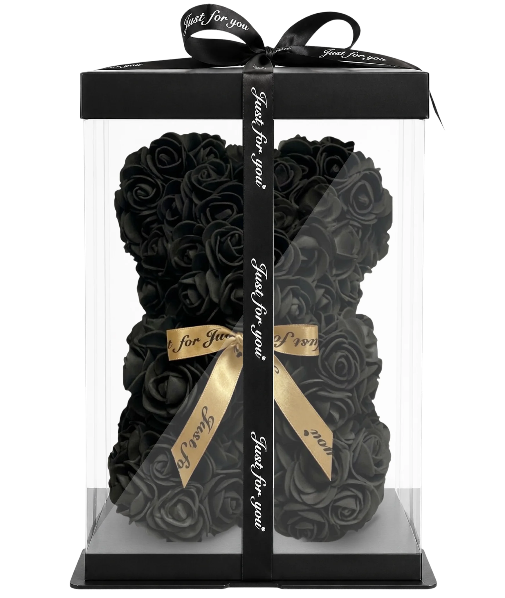 Rosenbär 25cm – Schwarz Gold