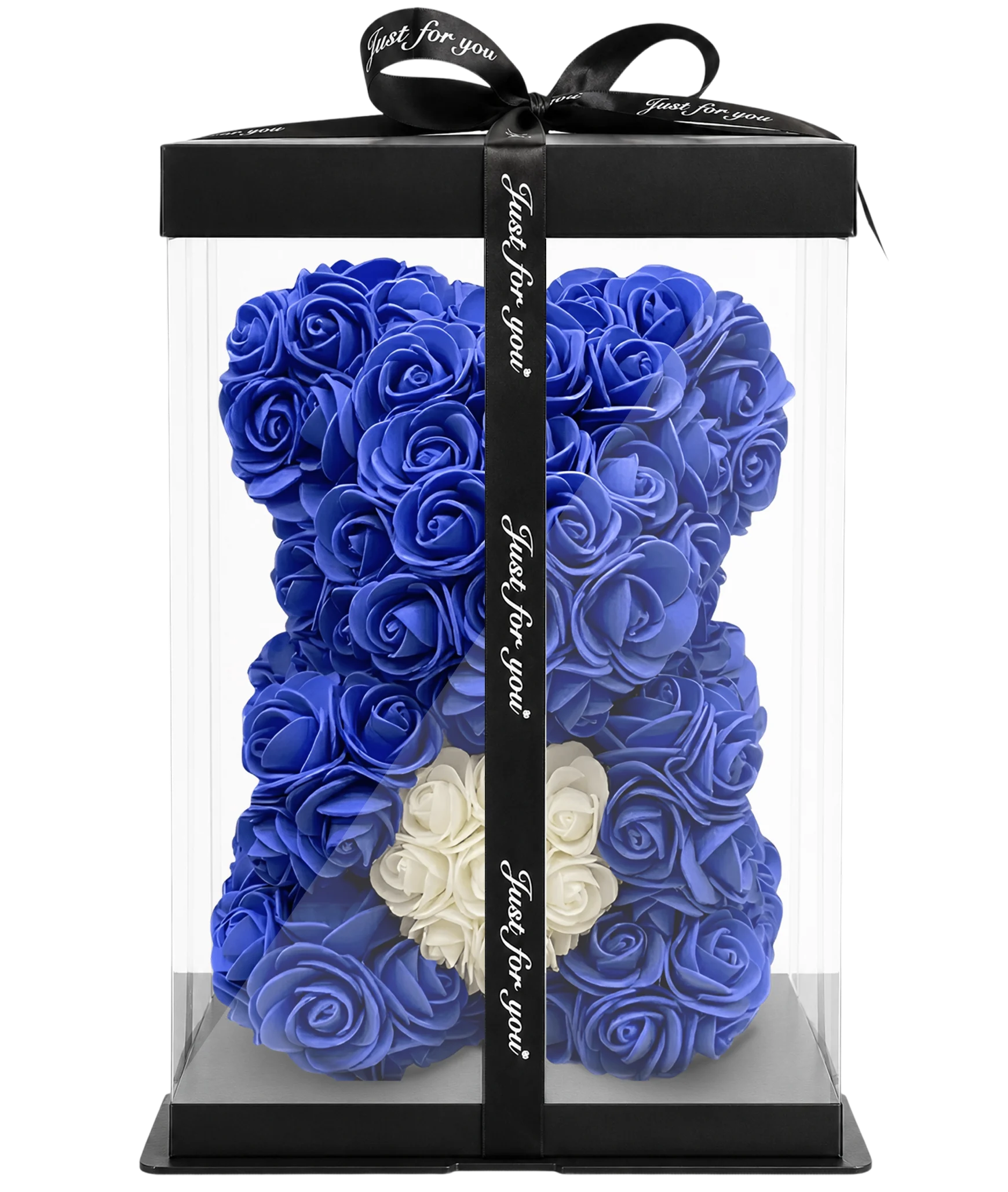 Rosenbär 25cm - Dunkelblau - Herz